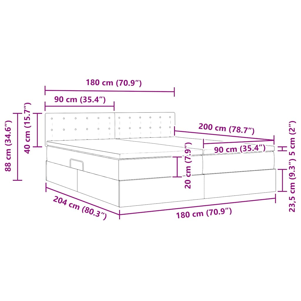 Bett mit Stauraum und LED Schwarz 180 x 200 cm Kunstleder
