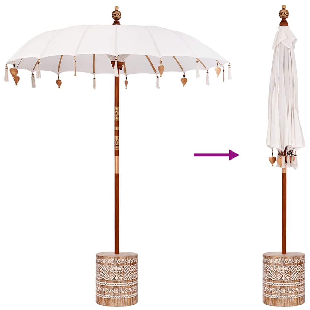 Balinesischer Sonnenschirm 260 Creme 180-190 cm