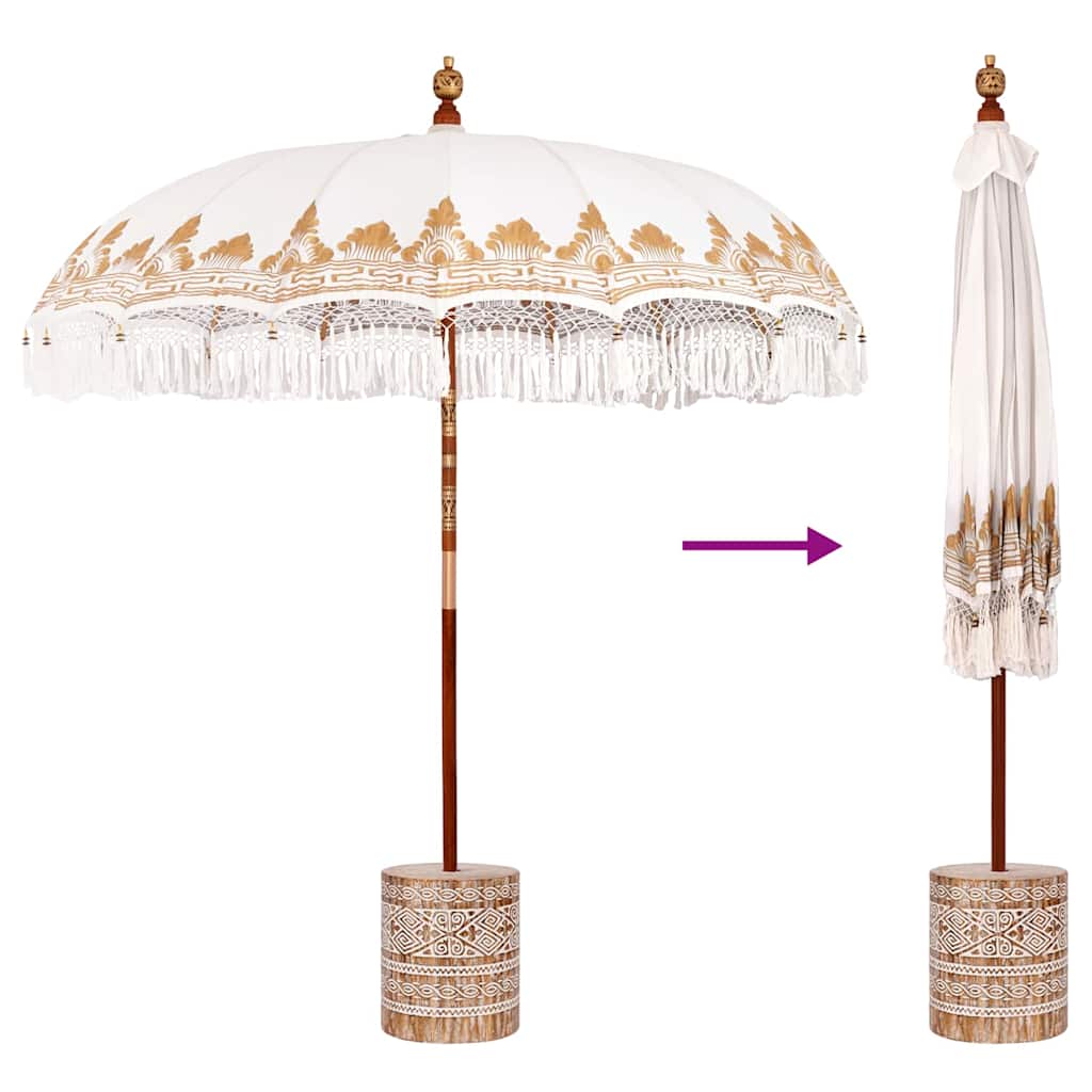 Balinesischer Sonnenschirm 260 Creme 210-220 cm