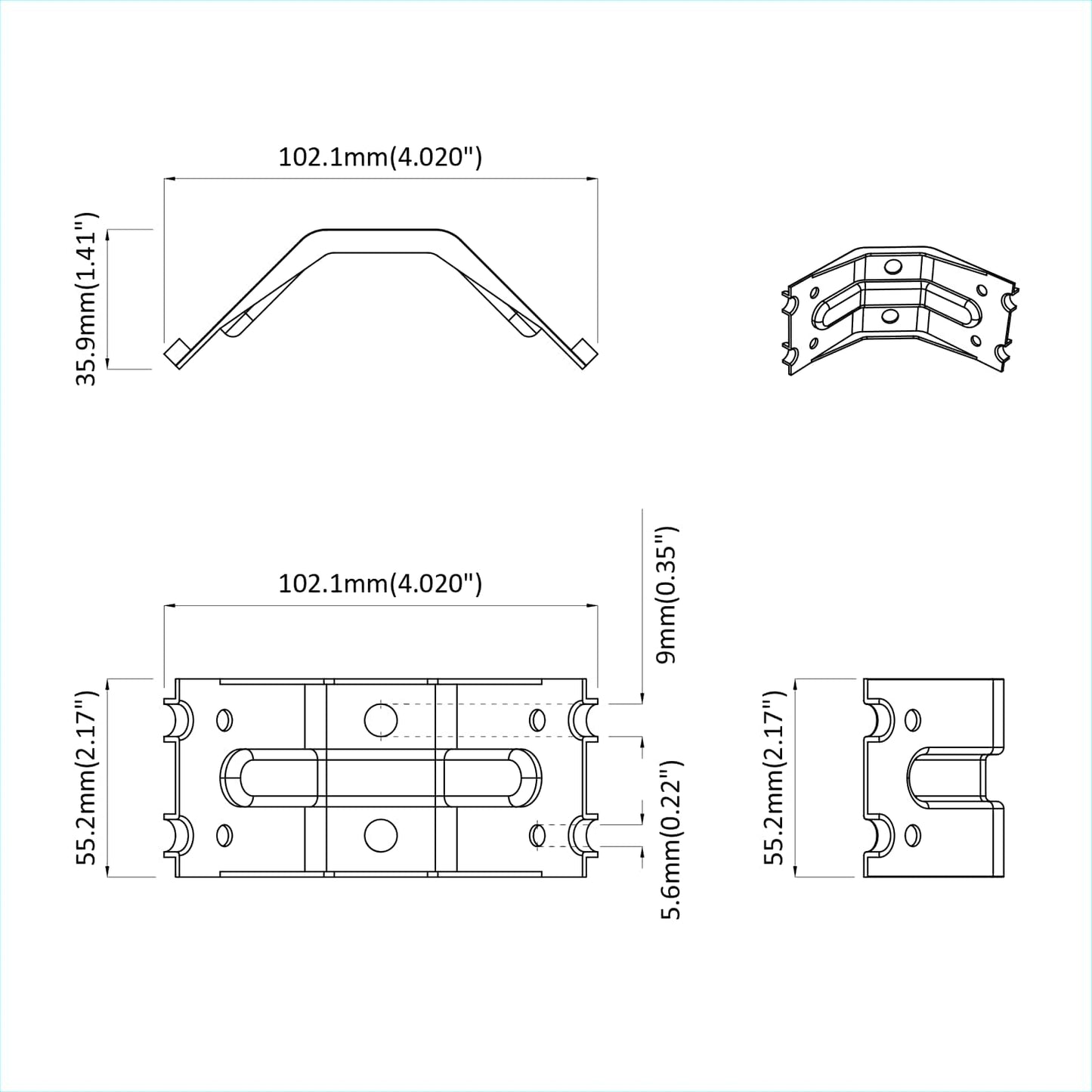 Halterung 212 Zink-beschichtet 106 x 55 x 1,5mm Stahl