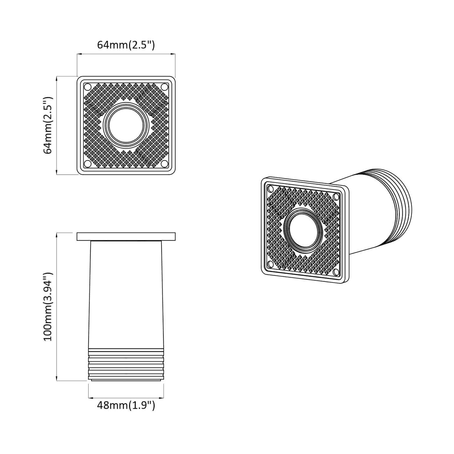 Möbelbeine Verstellbar 12 Stk. Weiß 64 x 64 x 100 mm PP