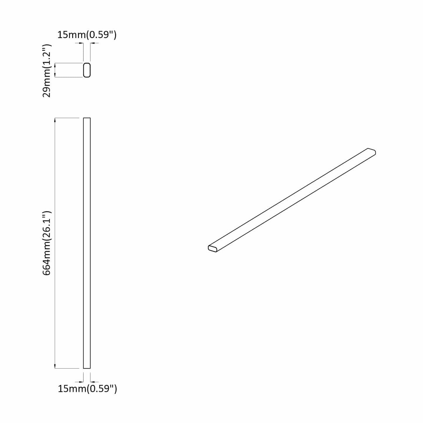 Kleiderstange 12 stk. Silber 664 x 15 x 29 mm