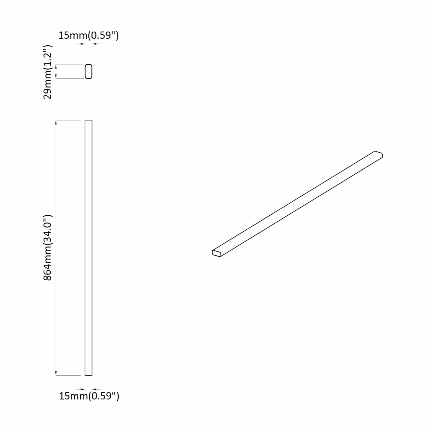 Kleiderstange 12 stk. Silber 864 x 15 x 29 mm