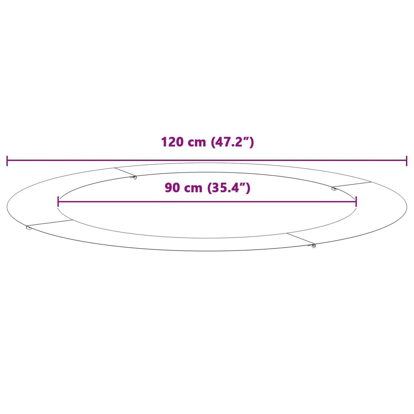 geeignet für flachen Baumring Rostig Ø90/120 cm