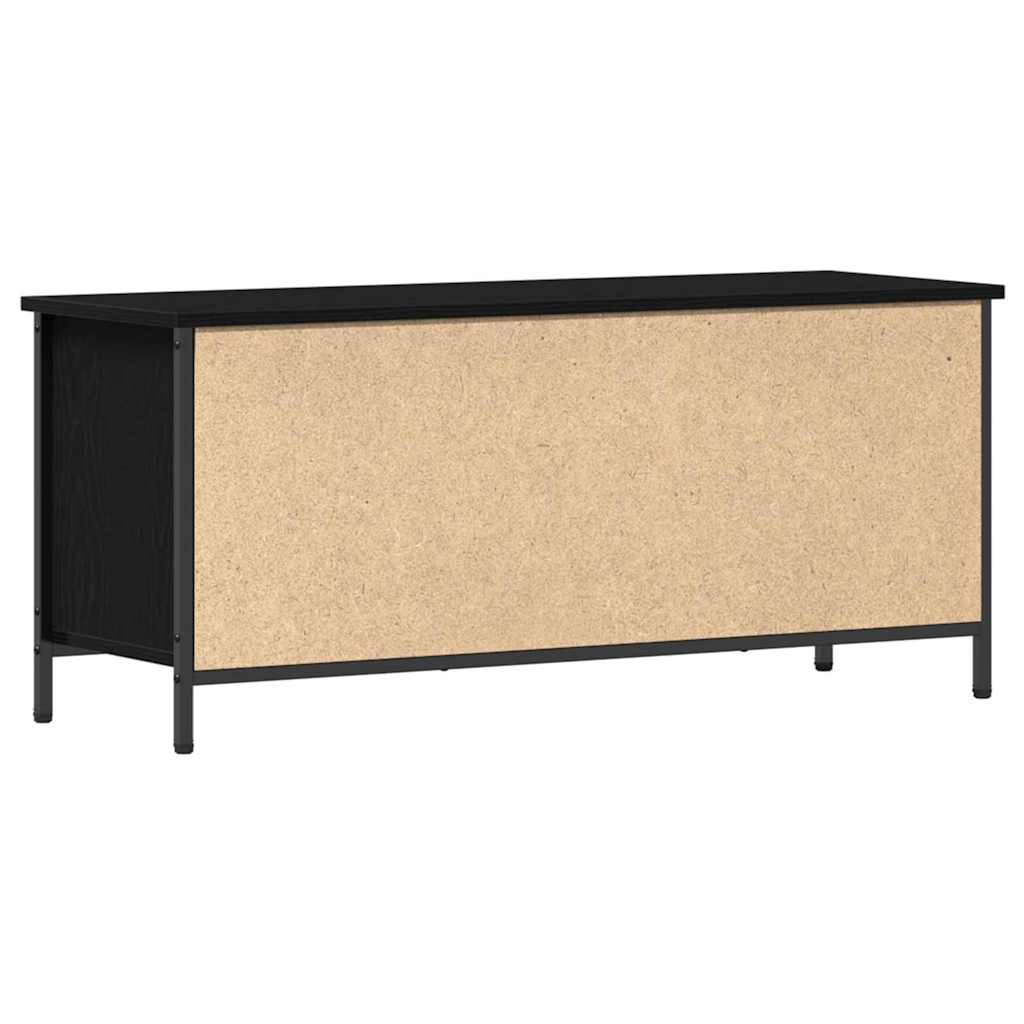 TV-Schrank Schwarz Eichen-Optik 100 x 35 x 45 cm Holzwerkstoff