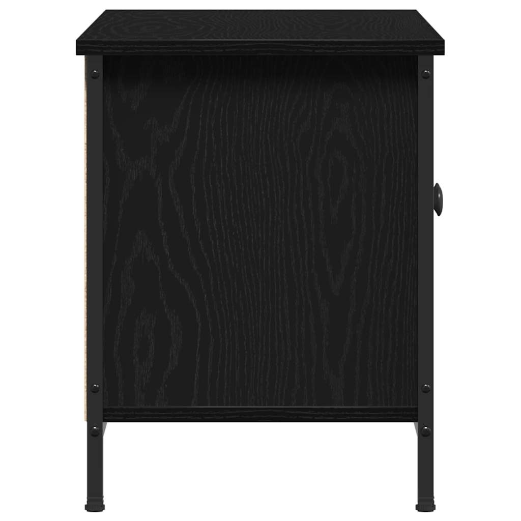 Meuble TV en chêne noir, aggloméré de chêne noir, métal