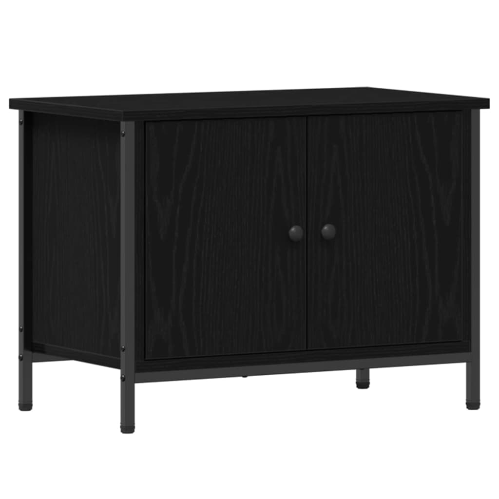 TV-Schrank Schwarz Eichen-Optik 60 x 35 x 45 cm Holzwerkstoff