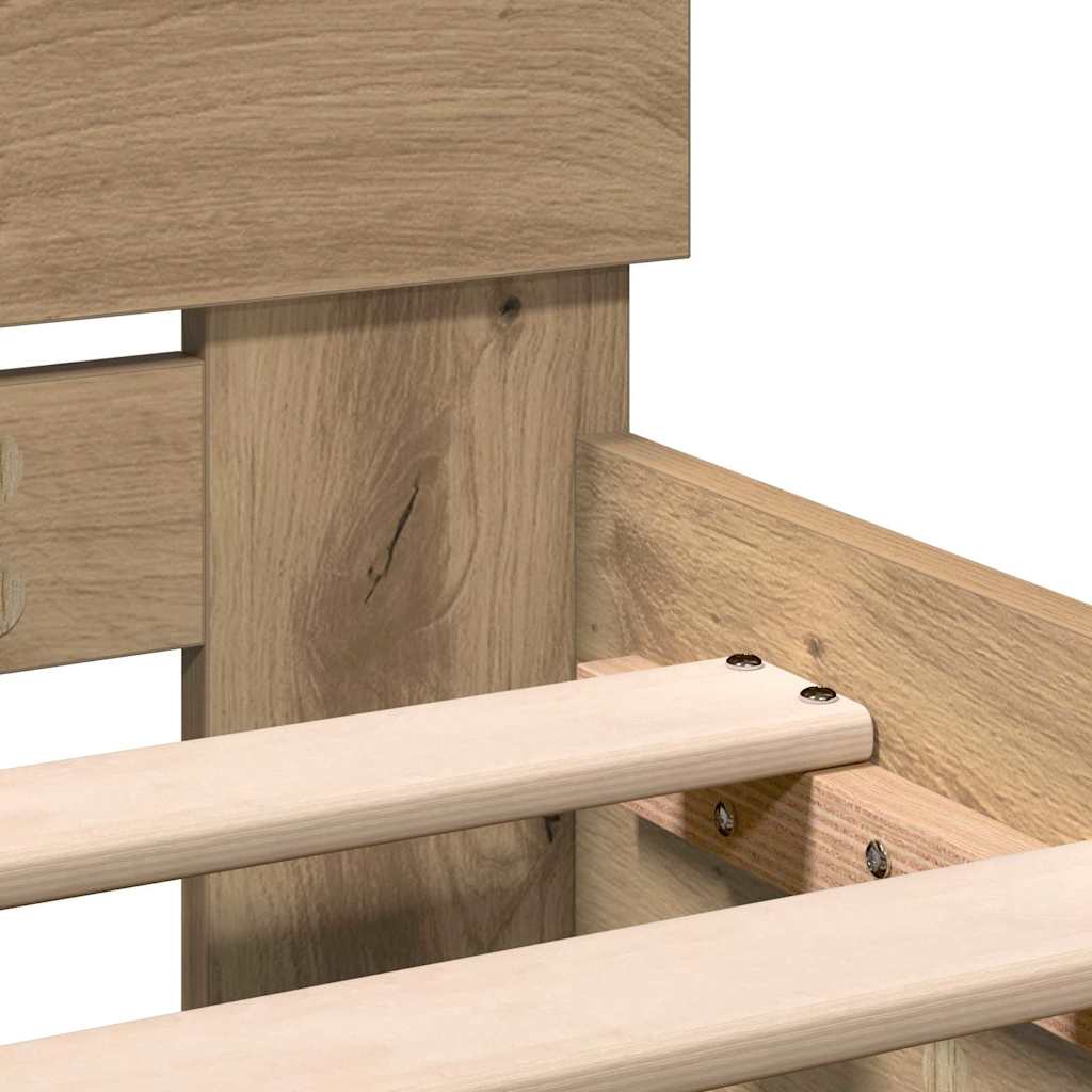Bettgestell Artisan-Eiche 120 x 190 cm Holzwerkstoff