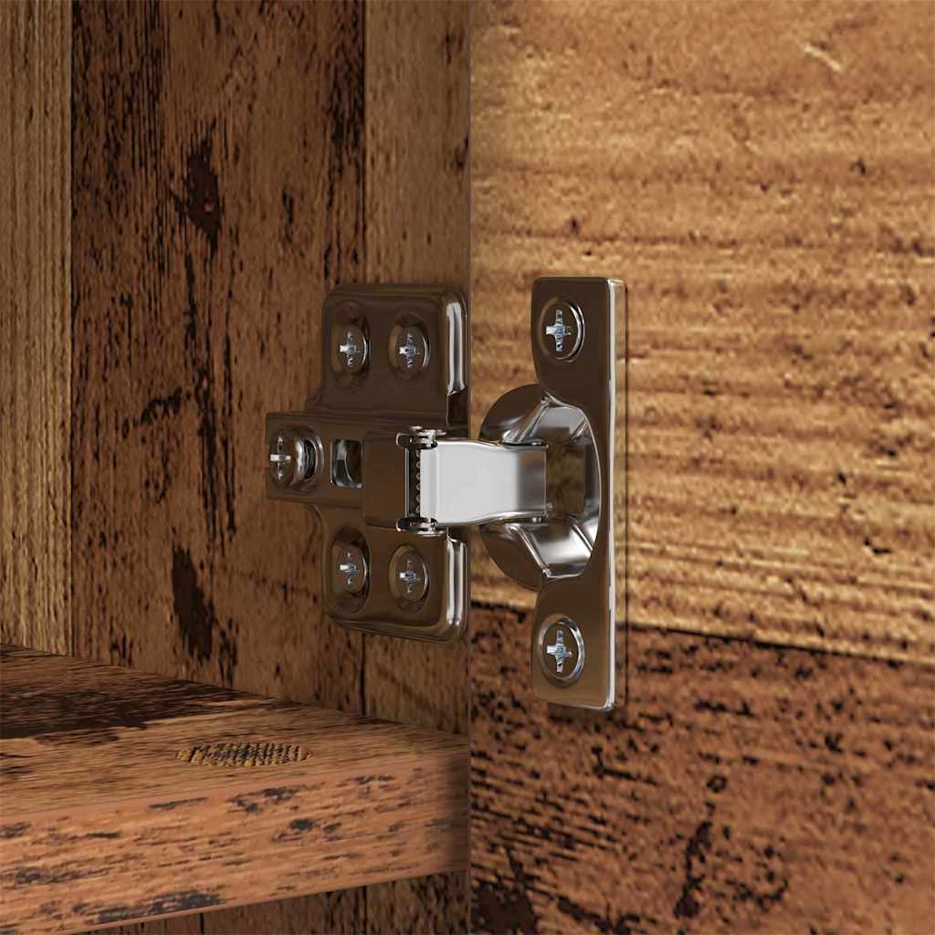 Wandmontierter Kleiderständer mit Regal Altholz 50 x 20 x 30 cm