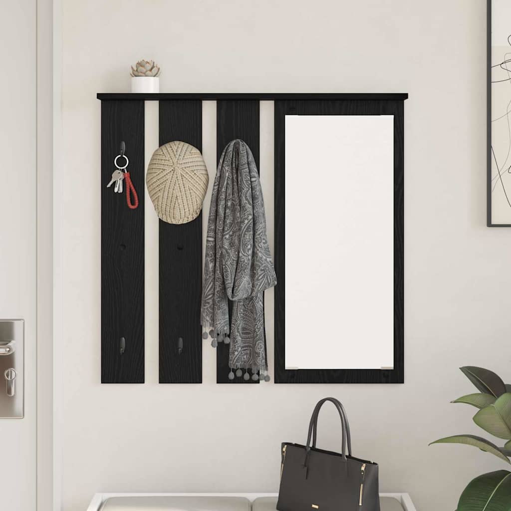Wandmontierter Kleiderständer Schwarze Eiche 84 x 10 x 80 cm