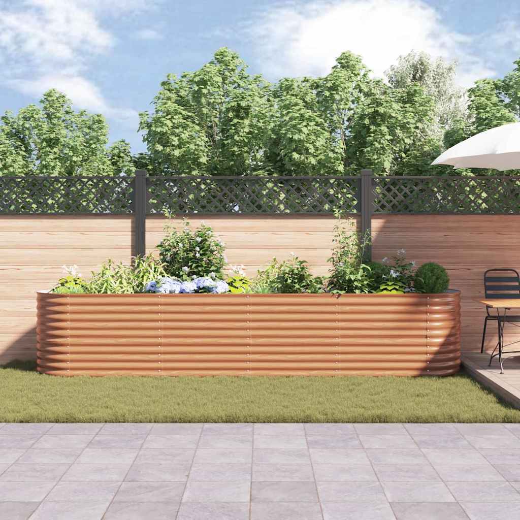Garten-Hochbeet Braun 400 x 80 x 81 cm Stahl