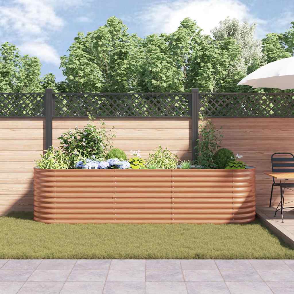 Garten-Hochbeet Braun 320 x 80 x 81 cm Stahl
