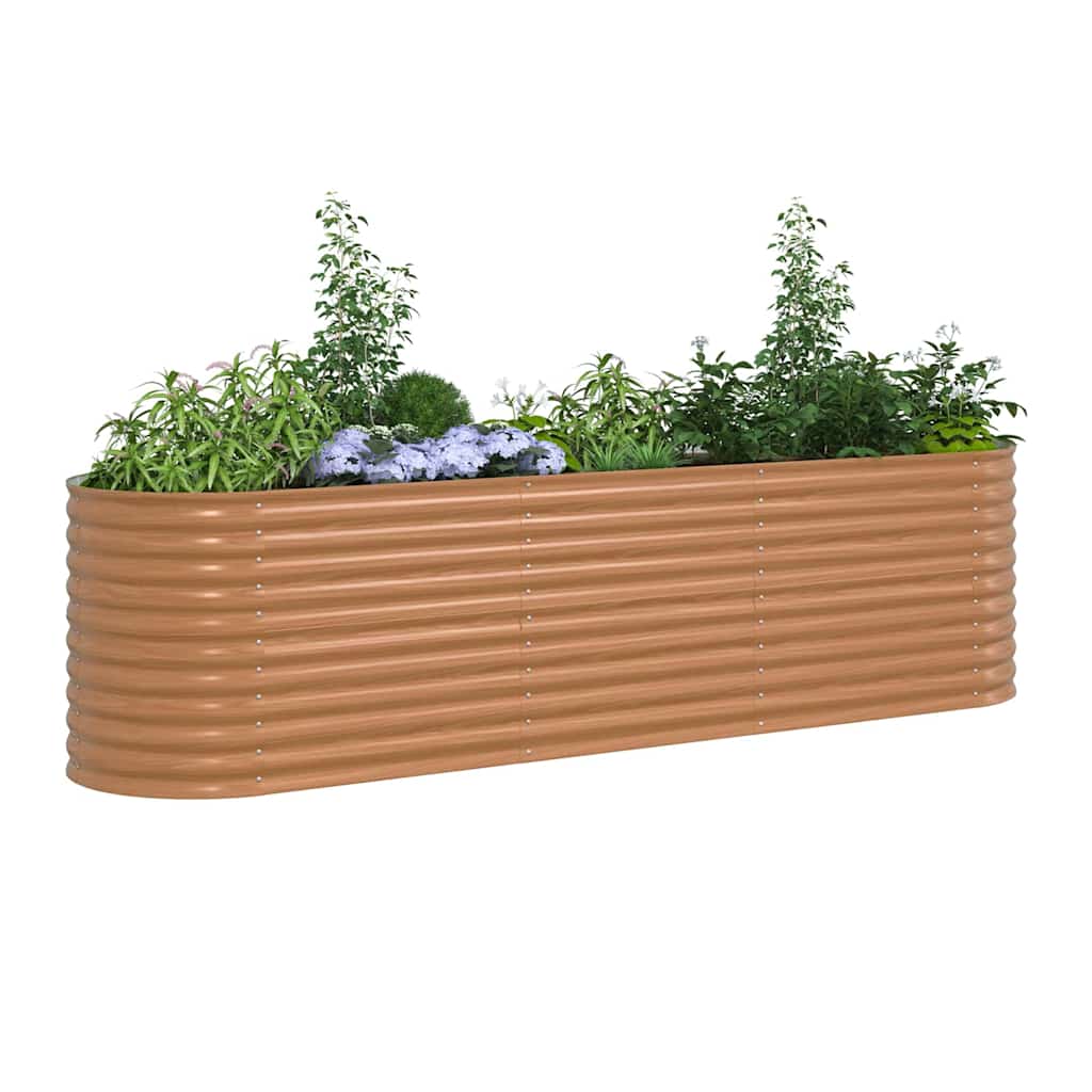 Garten-Hochbeet Braun 320 x 80 x 81 cm Stahl