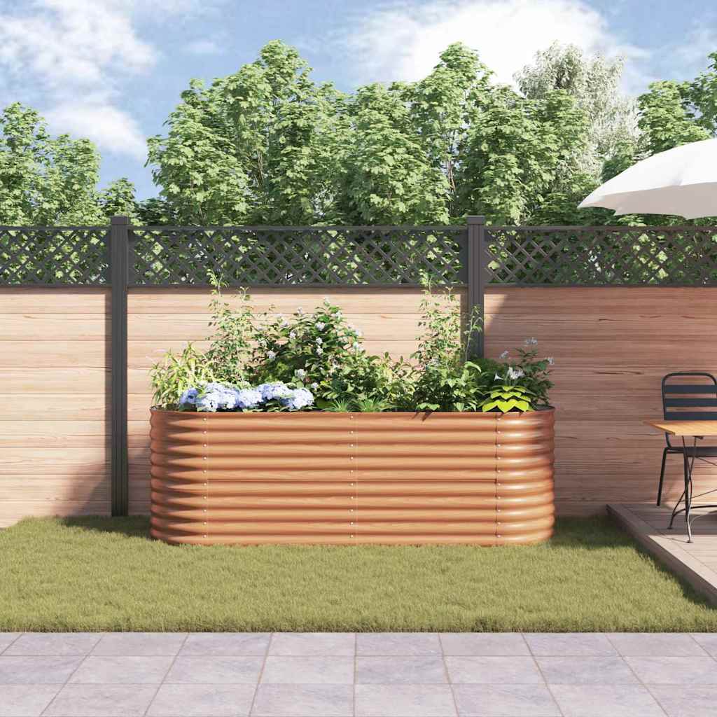 Garten-Hochbeet Braun 240 x 80 x 81 cm Stahl