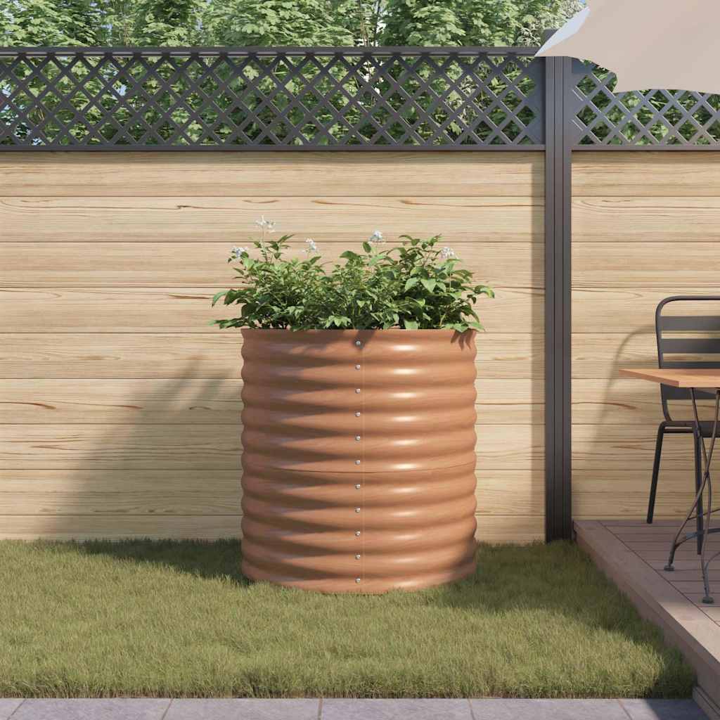 Garten-Hochbeet Braun 80 x 80 x 81 cm Stahl