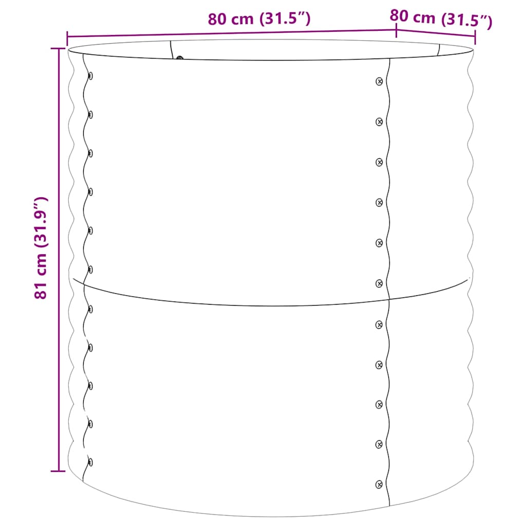 Hochbeet Braun 80 x 80 x 81 cm Stahl