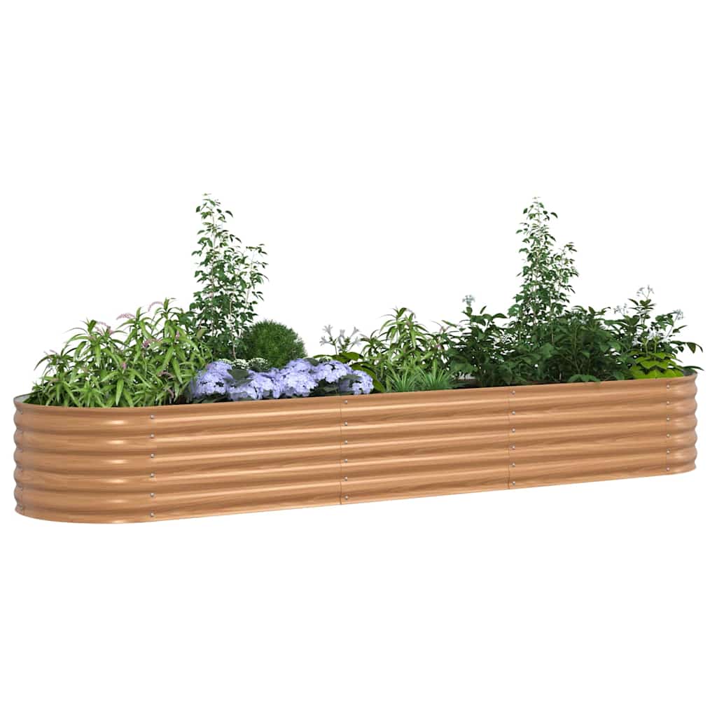 Garten-Hochbeet Braun 320 x 80 x 44 cm Stahl