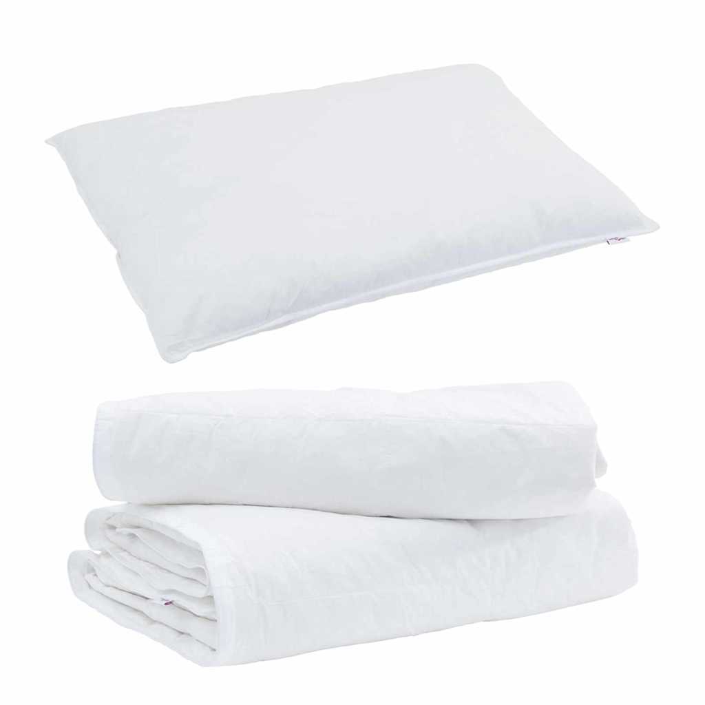 Bettdecke mit Kissen mit Kissen 2 pcs Weiß Daunen