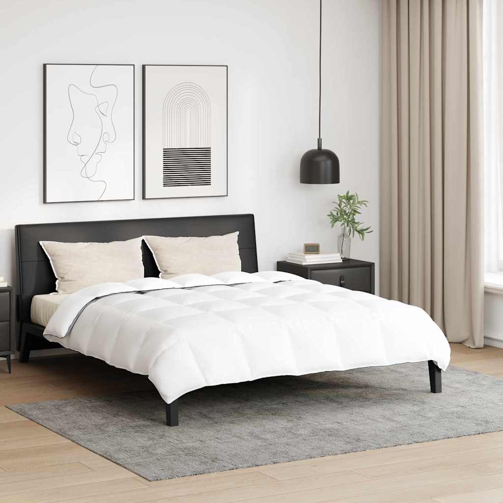 Bettdecken Set mit Kissen 3 pcs Weiß Mikrofaser und Baumwolle