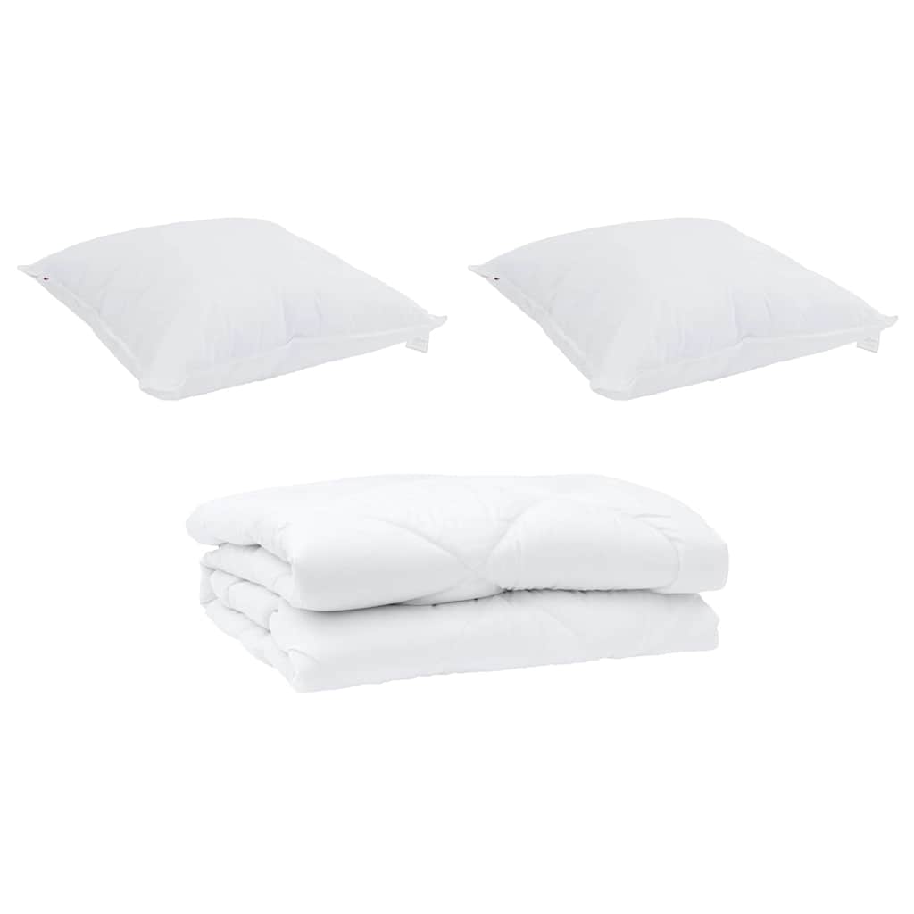 Bettdecke mit Kissen 3 pcs Weiß Mikrofaser