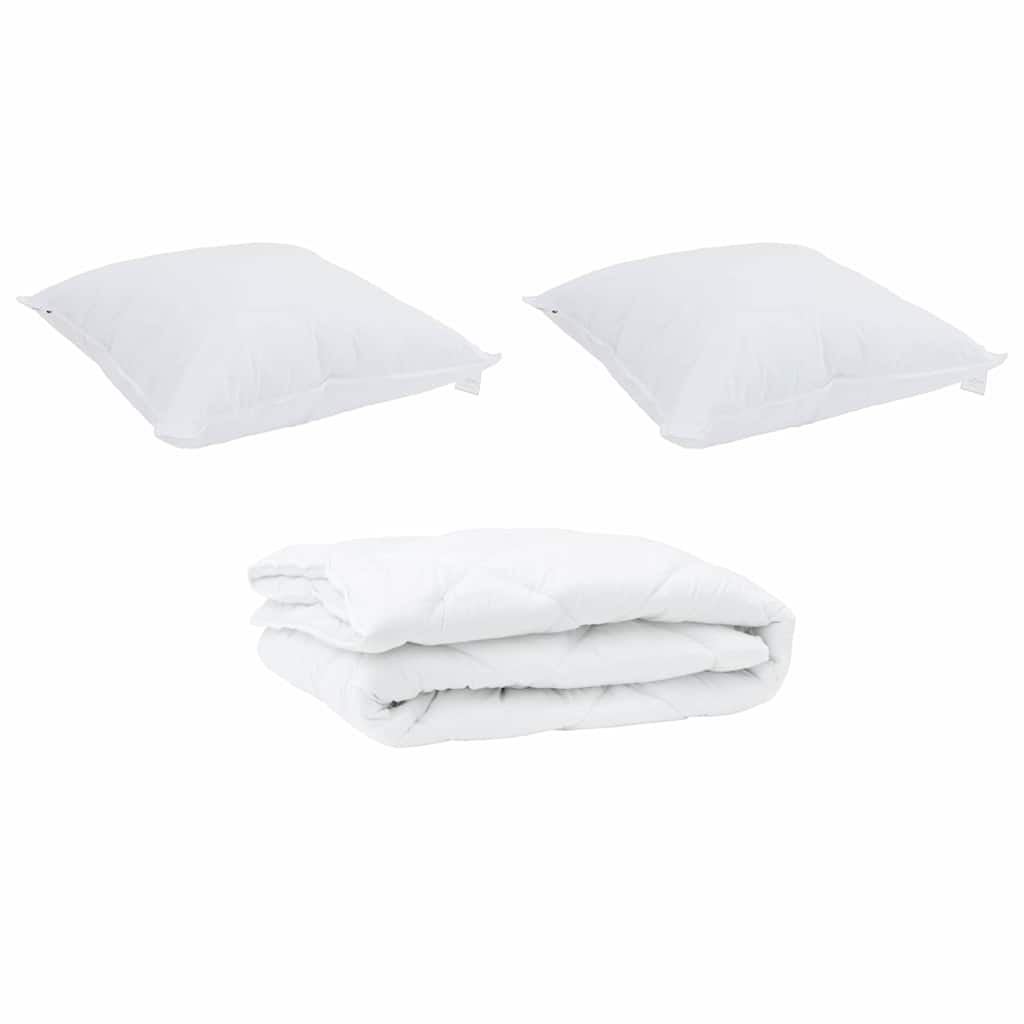 Bettdecke mit Kissen 3 pcs Weiß Mikrofaser