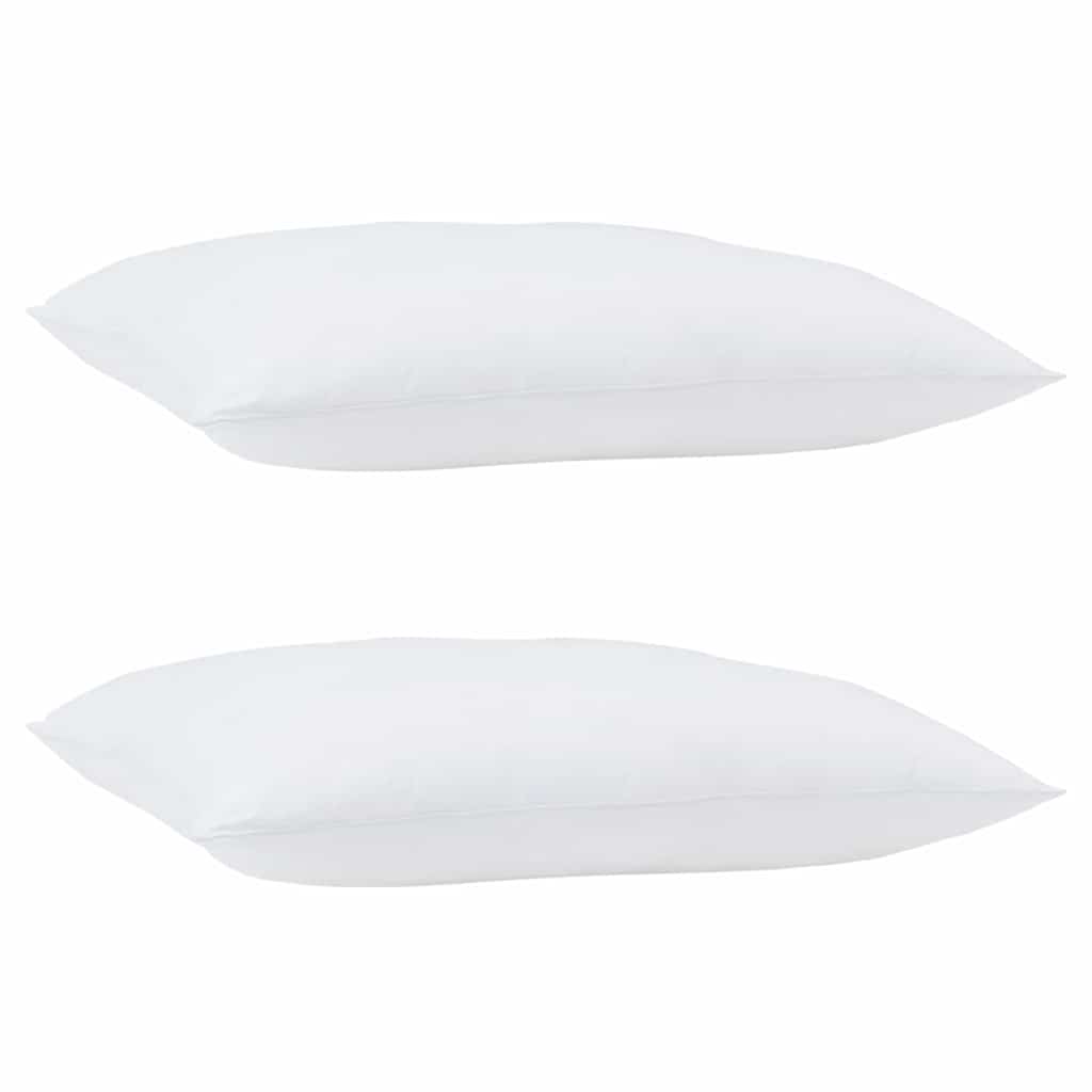 Bettdecken Set 3 pcs Weiß Mikrofaser und Daunenfedern