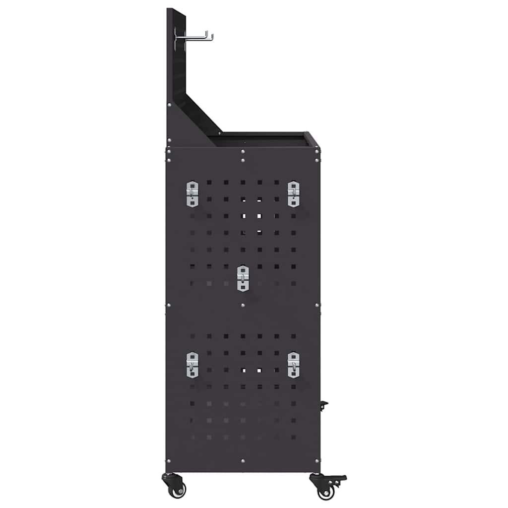 Werkzeugwagen Schwarz 65 x 35 x 111 cm Kaltgewalzter Stahl