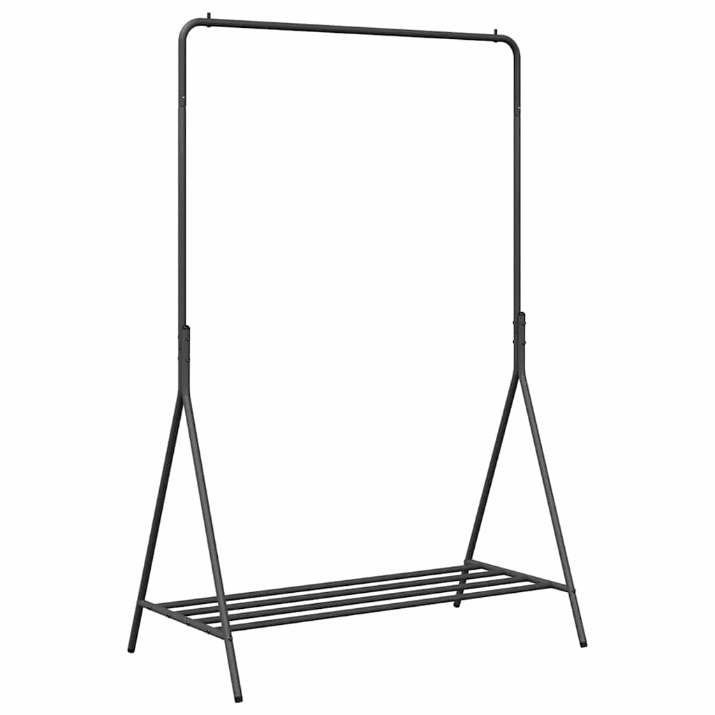 Kleiderständer mit Regal Schwarz 100 x 56 x 154 cm Stahl