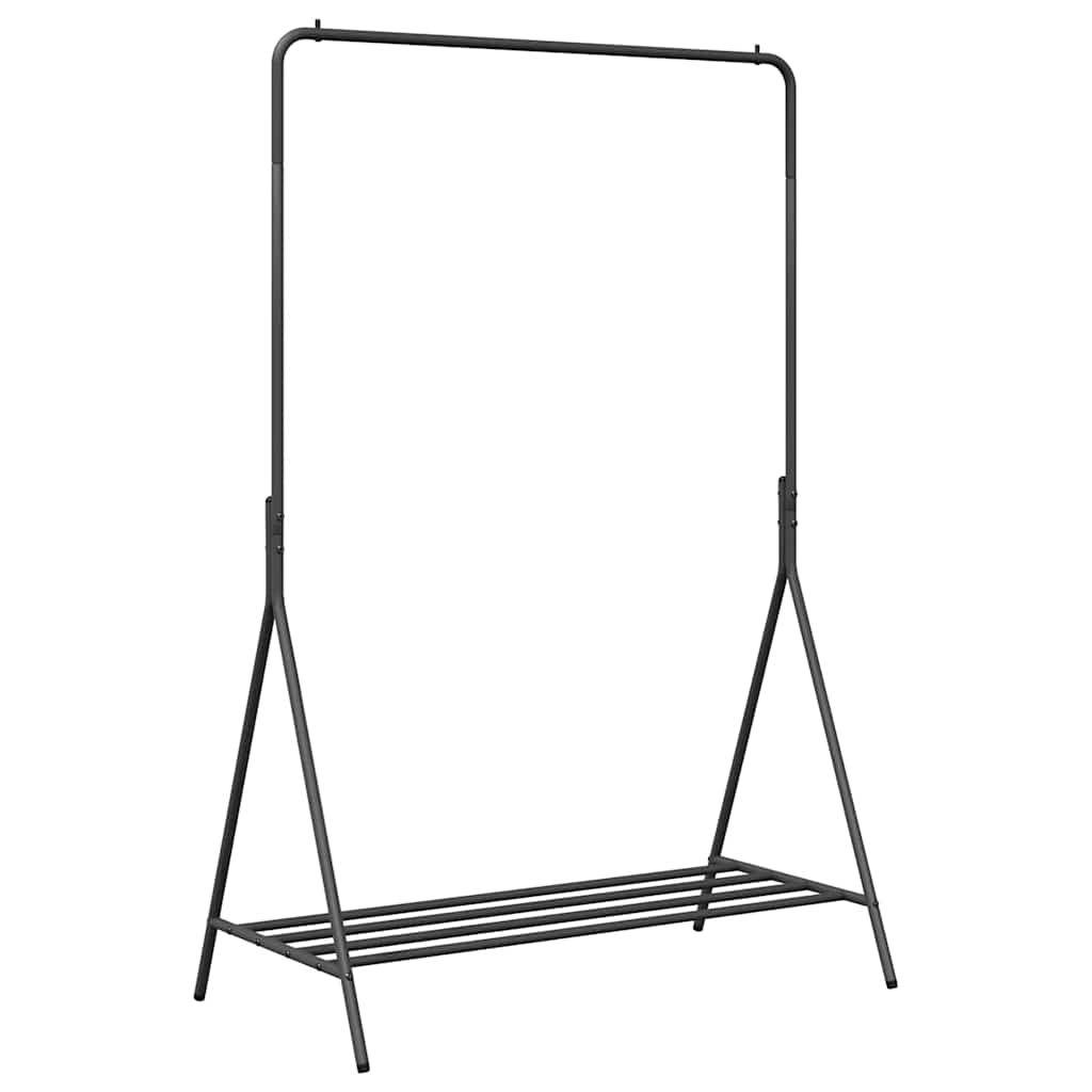 Kleiderständer mit Regal Schwarz 100 x 56 x 154 cm Stahl