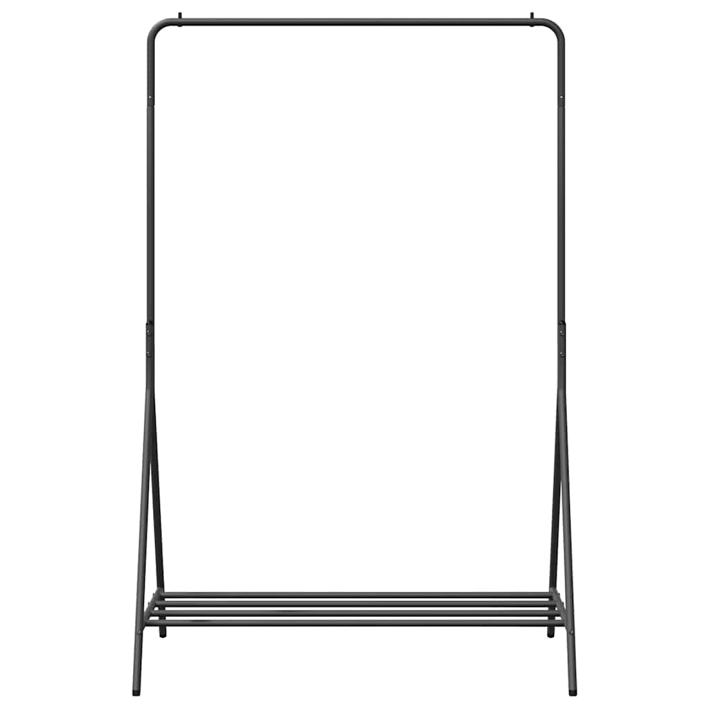 Kleiderständer mit Regal Schwarz 100 x 56 x 154 cm Stahl