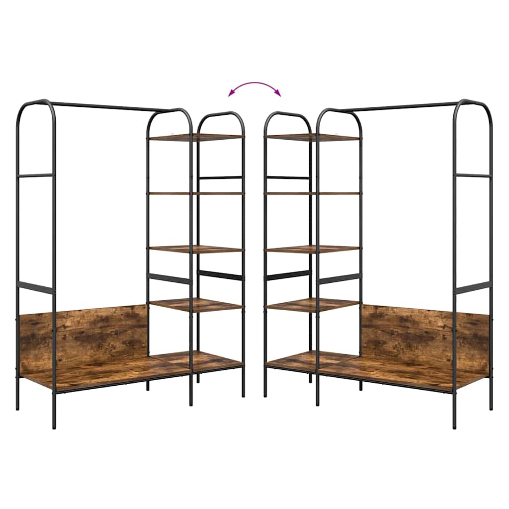 Kleiderständer mit Regal Braun 120 x 44 x 160 cm Holzwerkstoff