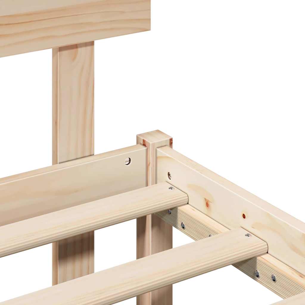 Bettgestell mit Kopfteil Braun 120 x 200 cm Massivholz Kiefer