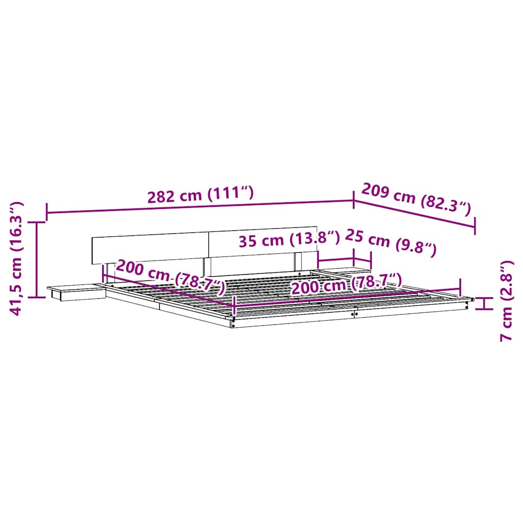 Bettgestell Braun 200 x 200 cm Holz