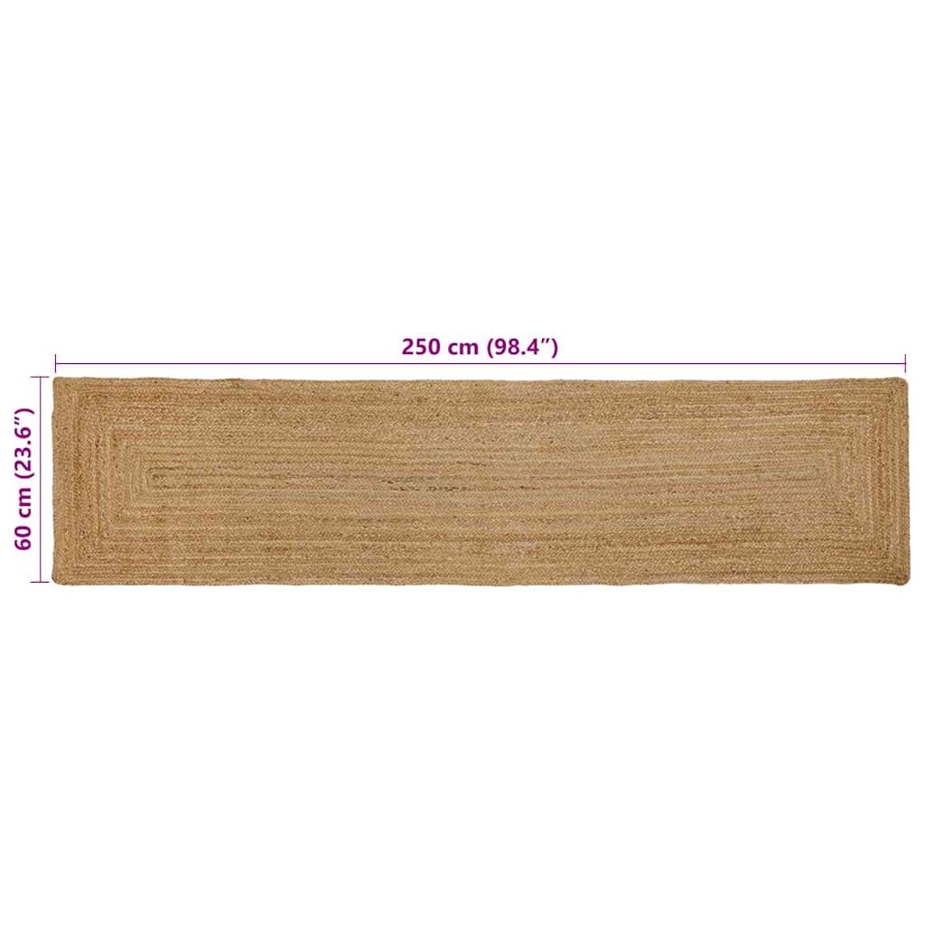 Teppich Beige 60 x 250 cm Jute