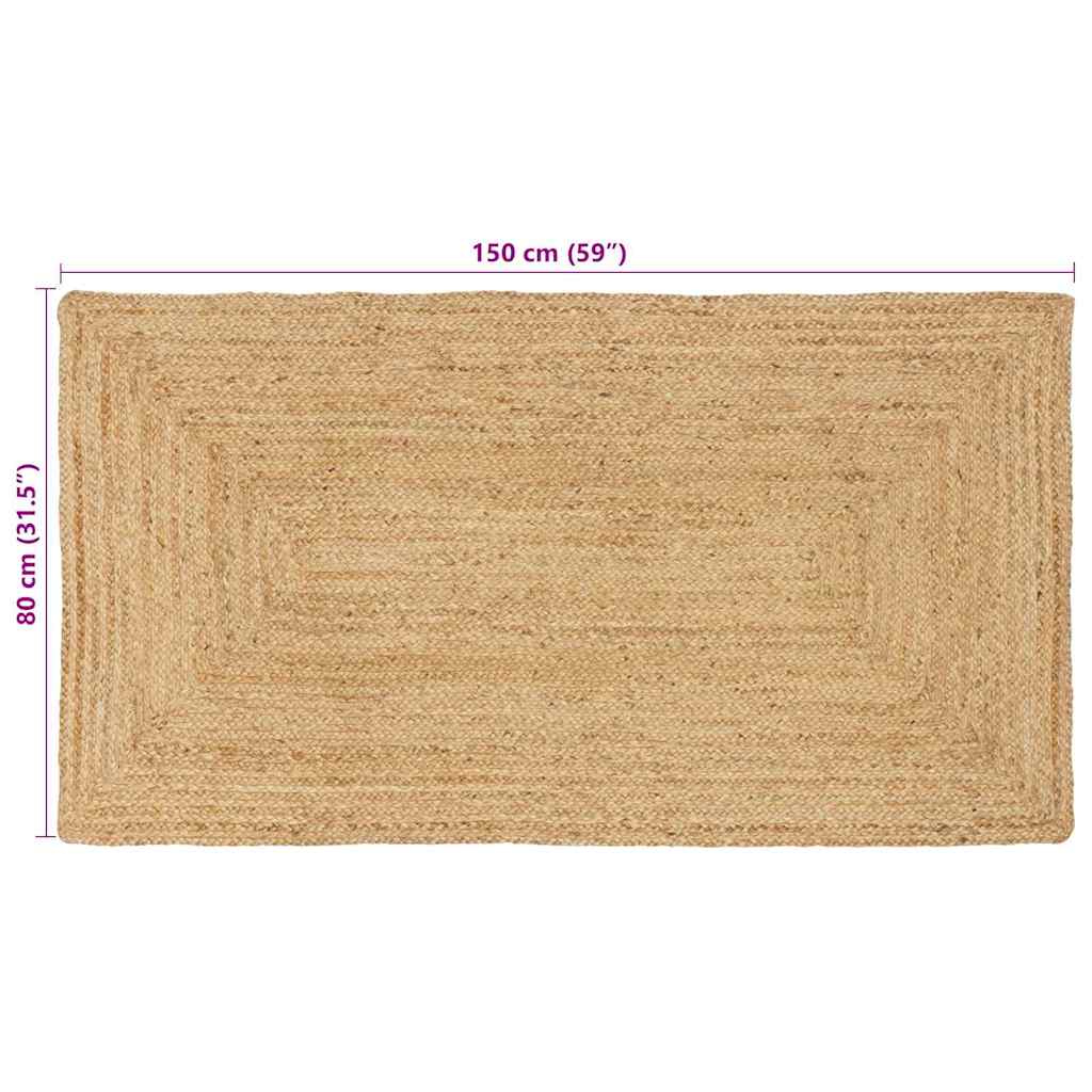 Teppich Beige 80 x 150 cm Jute