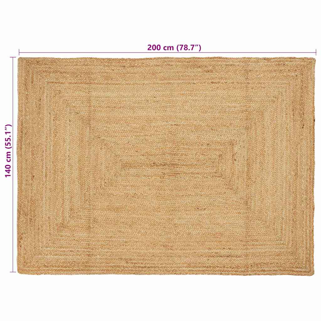Teppich Beige 140 x 200 cm Jute