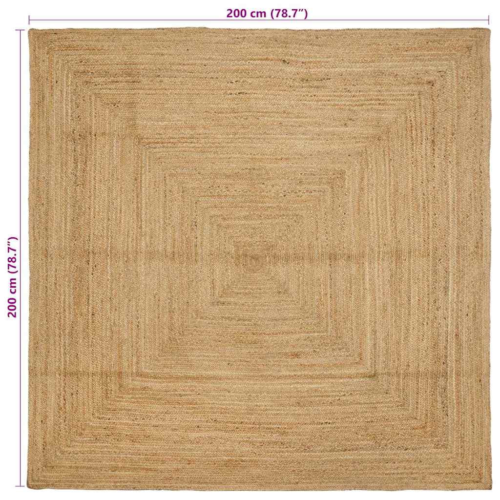 Teppich Beige 200 x 200 cm Jute