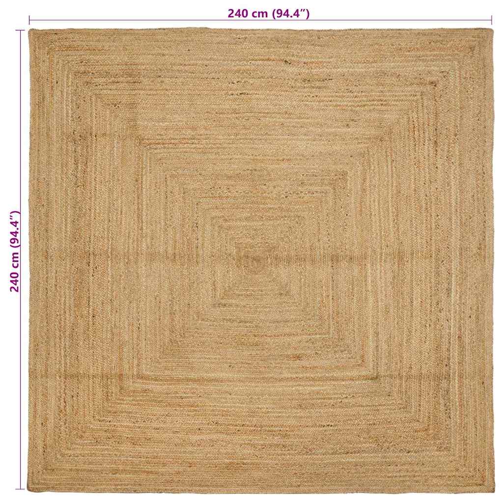 Teppich Beige 240 x 240 cm Jute