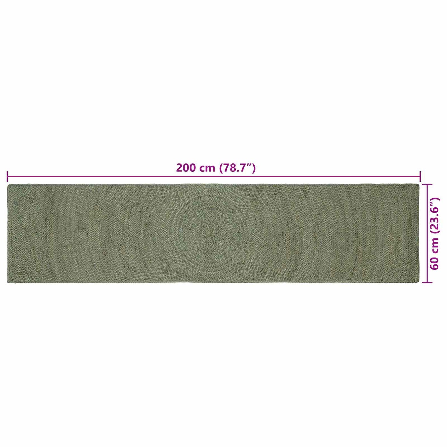 Bereichsteppiche Olive Grün 60 x 200 cm Jute