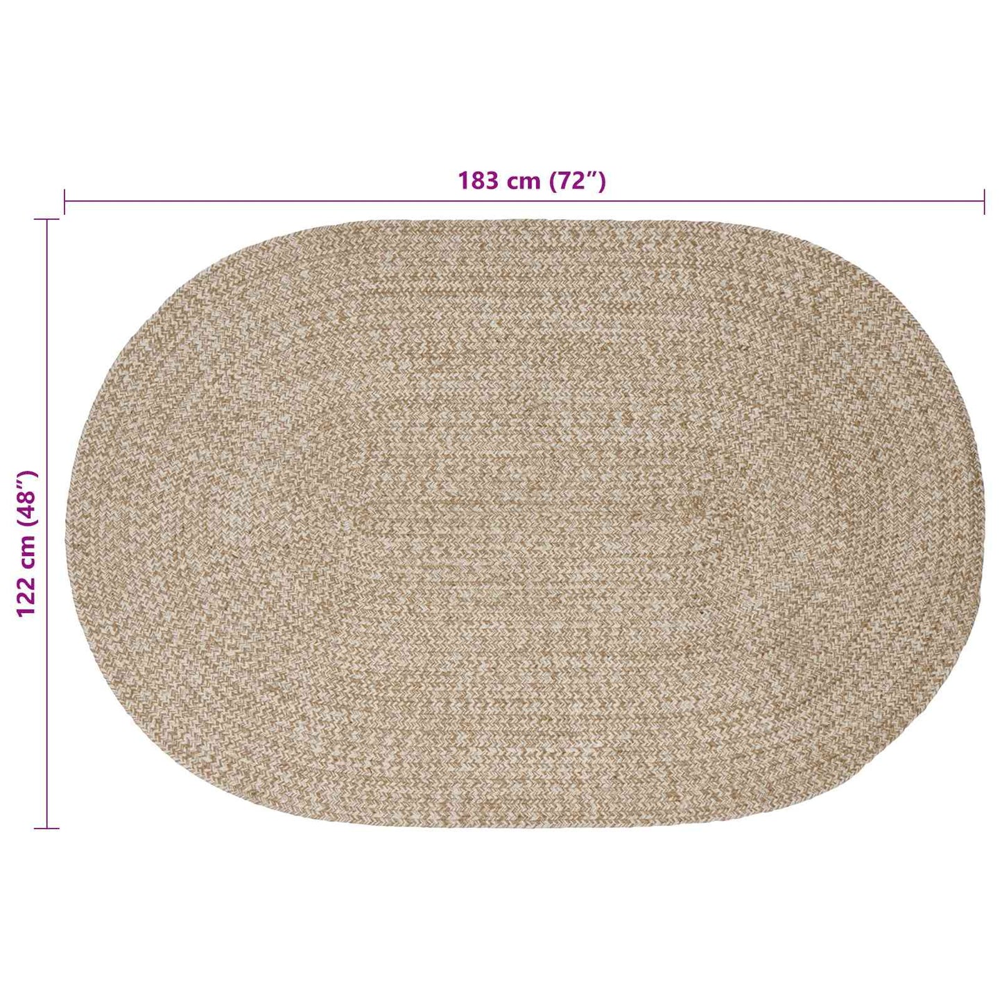 Bereichsteppiche Weiß 122 x 183 cm Jute