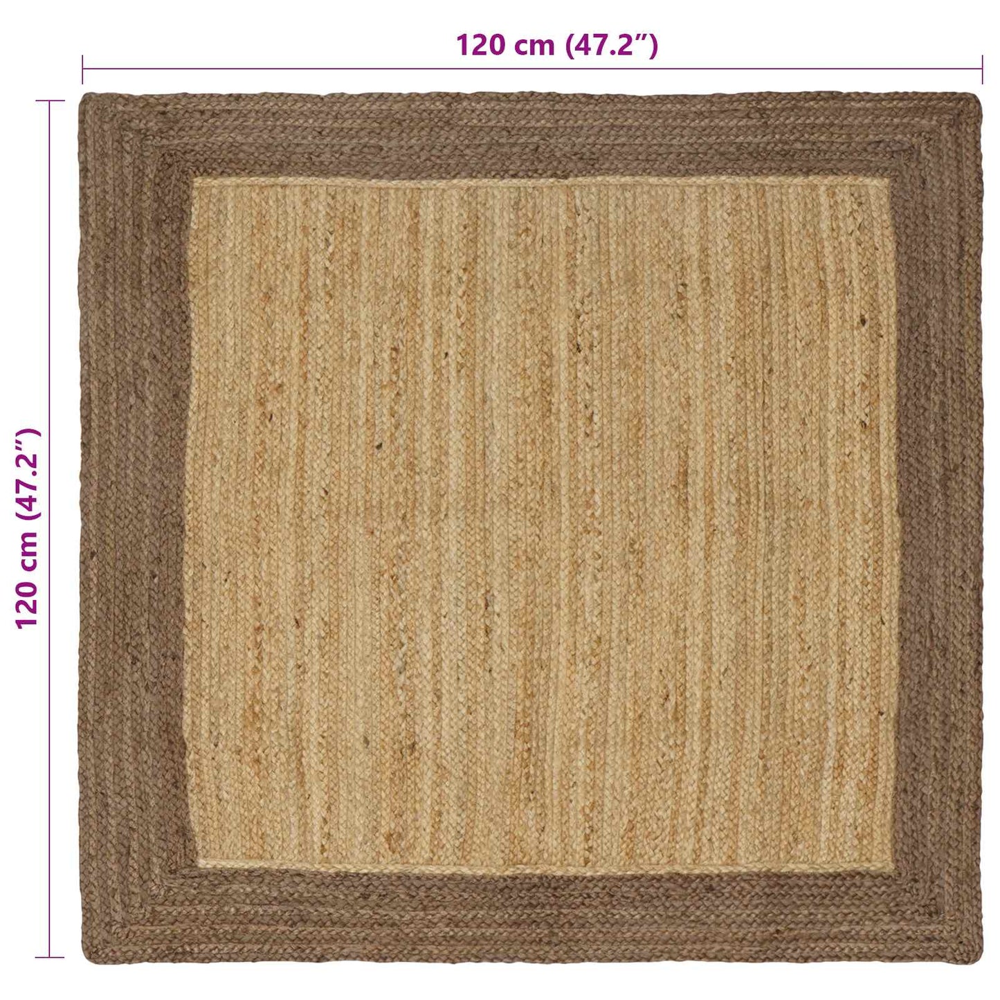 Bereichsteppiche Grau 120 x 120 cm Jute