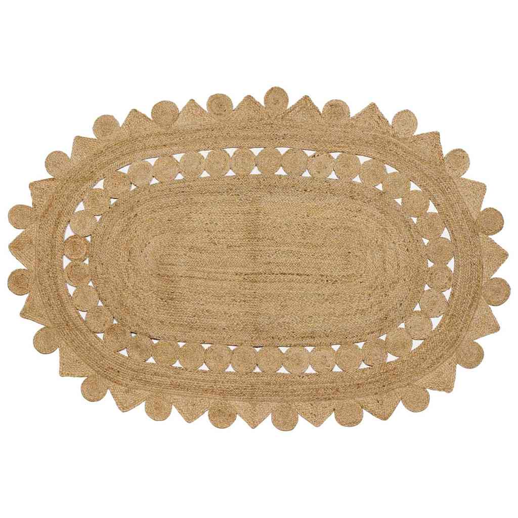 Teppich Beige 152 x 245 cm Jute