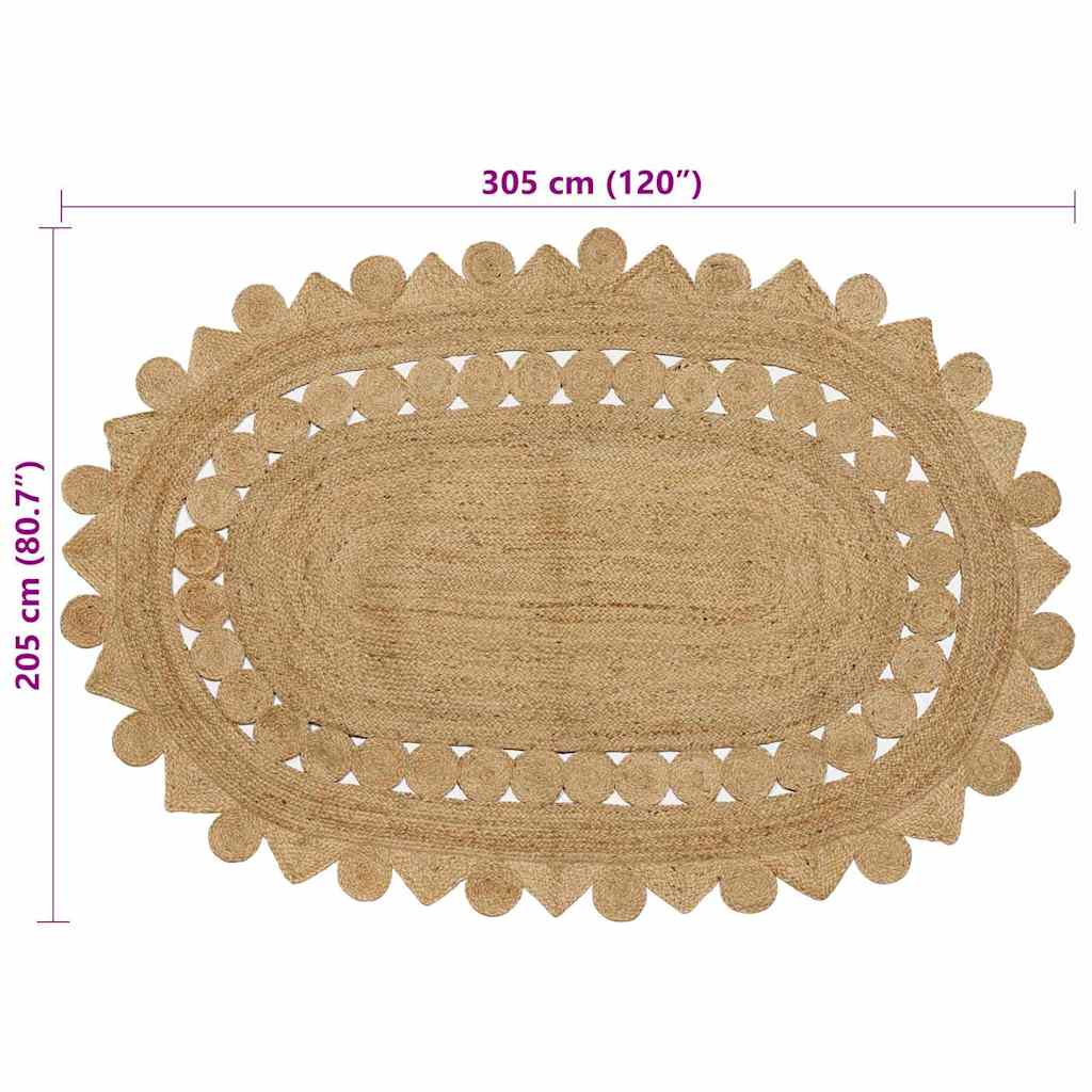 Teppich Beige 205 x 305 cm Jute
