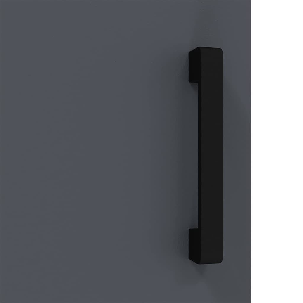 Küchenlagerregal mit Regal mit Speicher mit Tür Anthrazit Stahl