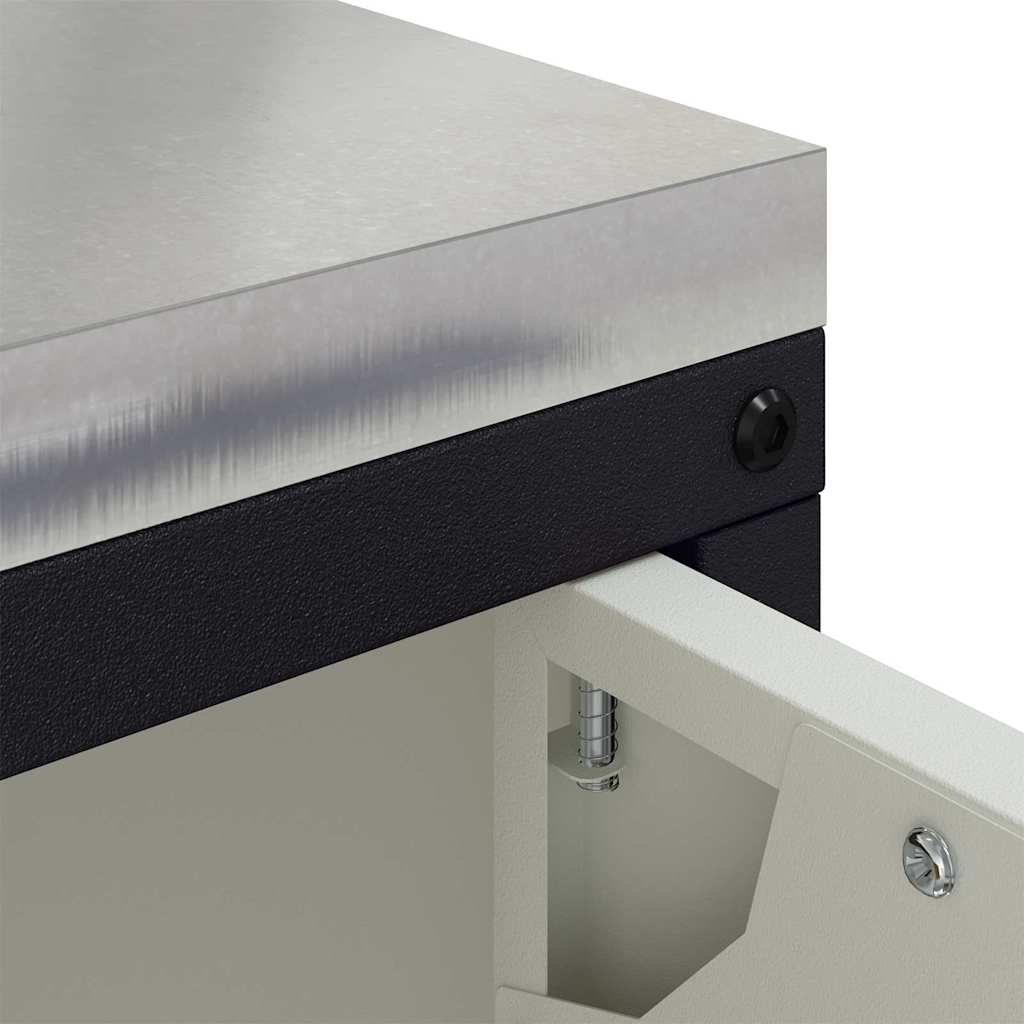 Küchenlagerregal mit Schubladen mit Regal mit Tür Weiß Stahl