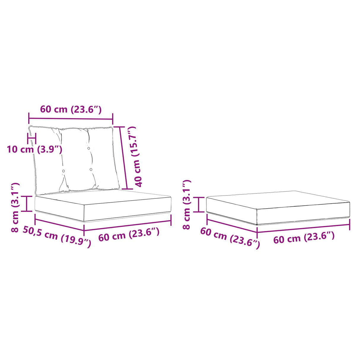 Outdoor-Sofagarnitur 6 stk. Natur und Schwarz