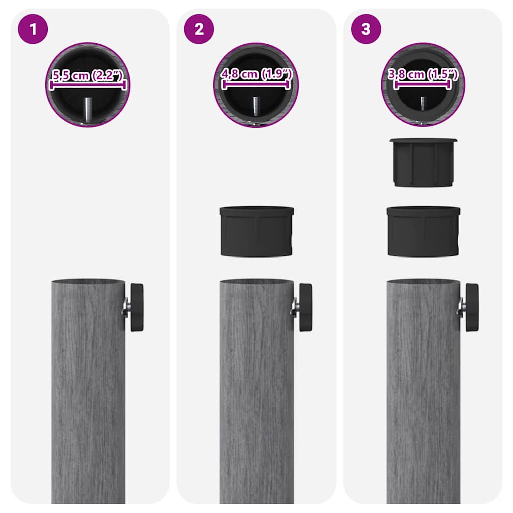 Sonnenschirmständer für den Außenbereich Dunkelgrau Holzlook