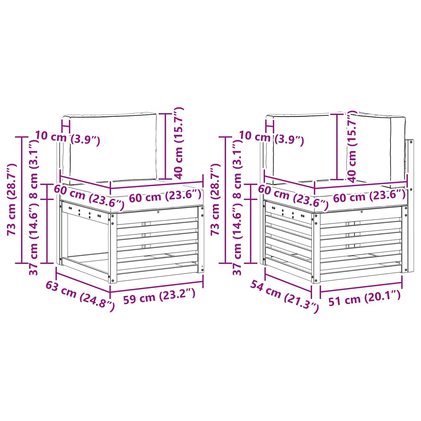 Outdoor-Sofagarnitur 4 stk. Natur