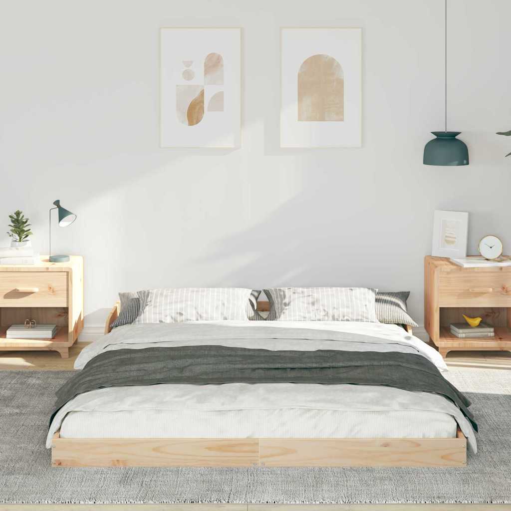 Bettgestell Braun 140 x 200 cm Massivholz Kiefer