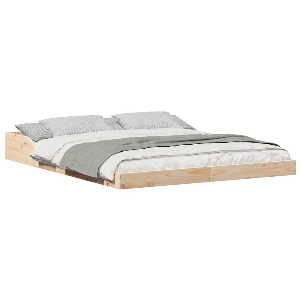 Bettgestell Braun 140 x 200 cm Massivholz Kiefer